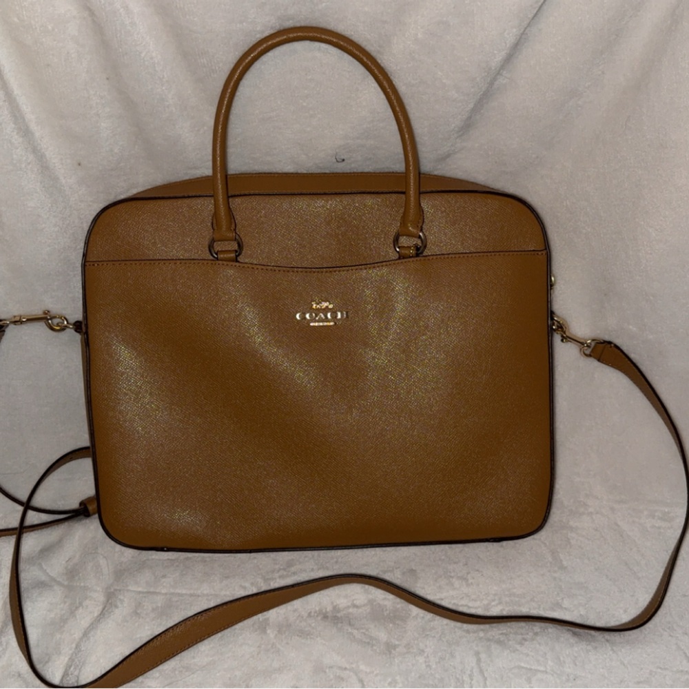 Coach Brown Leather Laptop Bag